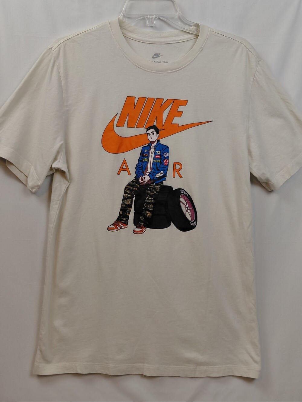 Nike Air Car Culture Anime T Shirt Men's Size Medium Cream